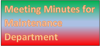 Meeting Minutes for Maintenance Department  